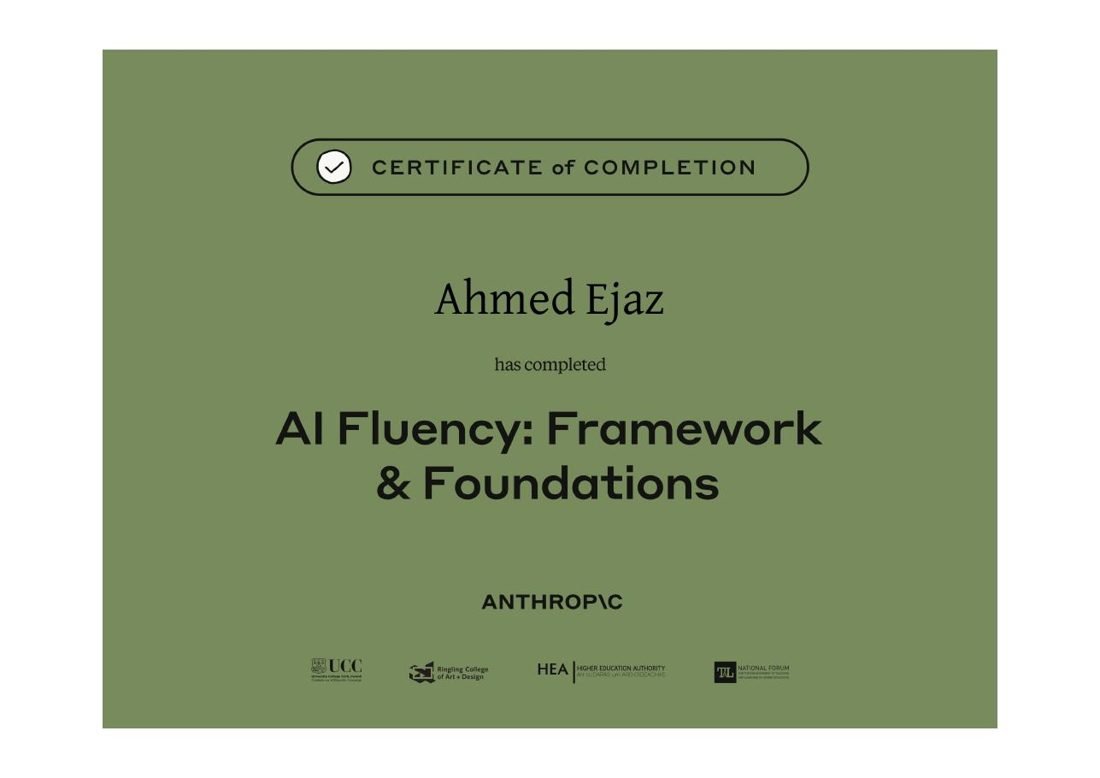 AI Fluency: Framework & Foundations, Anthropic, 2026