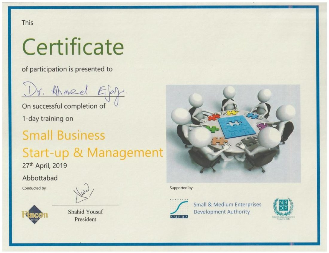 Small Business Start-up & Management, Abbottabad, April 2019