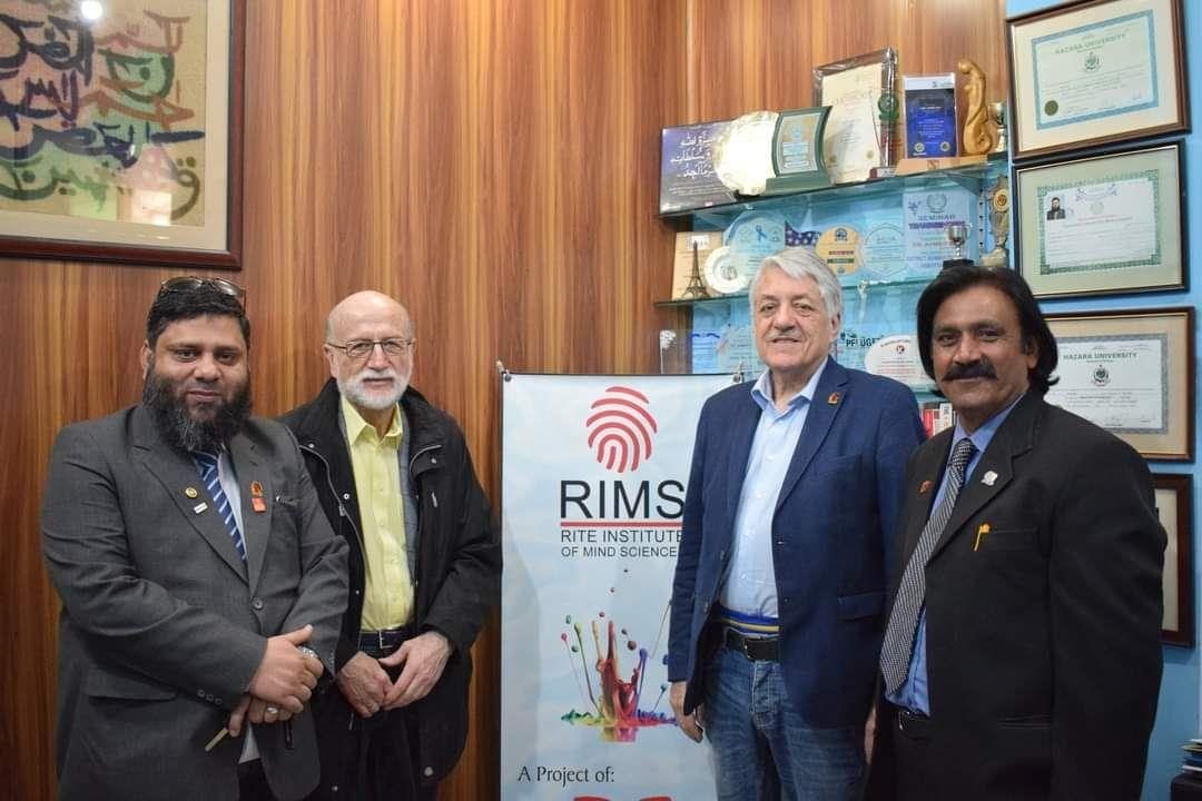 A visiting Rotarian from Germany with Dr. Ahmed Ejaz and colleagues at the Rite Institute of Mind Sciences